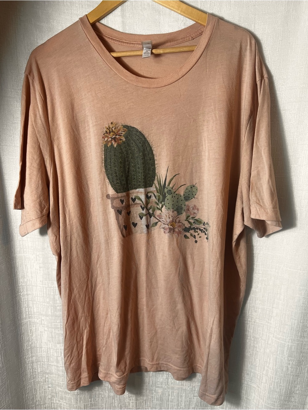 Cactus Graphic Short Sleeve Tee in Dusty Rose Pink PLUS SIZE XXL